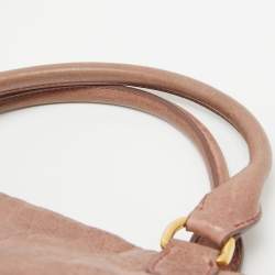 Miu Miu Old Rose Distressed Leather Charm Satchel