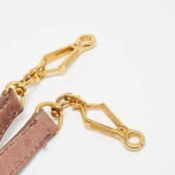 Miu Miu Old Rose Distressed Leather Charm Satchel