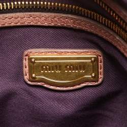 Miu Miu Old Rose Distressed Leather Charm Satchel