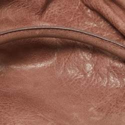 Miu Miu Old Rose Distressed Leather Charm Satchel
