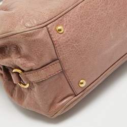 Miu Miu Old Rose Distressed Leather Charm Satchel