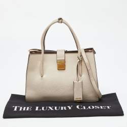Miu Miu Beige Leather Push Lock Tote
