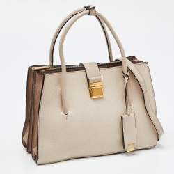 Miu Miu Beige Leather Push Lock Tote