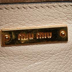 Miu Miu Beige Leather Push Lock Tote