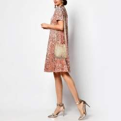 Miu Miu Beige Vitello Shine Leather Drawstring Bucket Bag