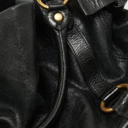 Miu Miu Black Leather Side Bow Hobo