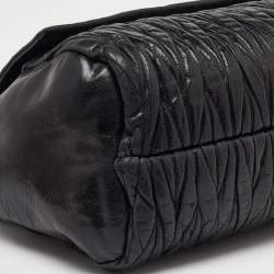 Miu Miu Black Matelassé Leather Flap Chain Shoulder Bag