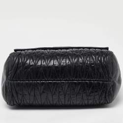 Miu Miu Black Matelassé Leather Flap Chain Shoulder Bag
