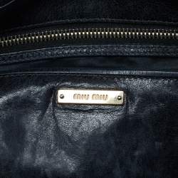 Miu Miu Black Matelassé Leather Flap Chain Shoulder Bag