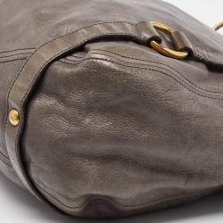 Miu Miu Grey Leather Bow Hobo