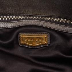 Miu Miu Grey Leather Bow Hobo