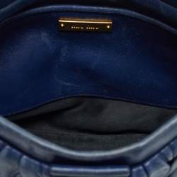 Miu Miu Blue Matelassé Leather Frame Clutch Bag