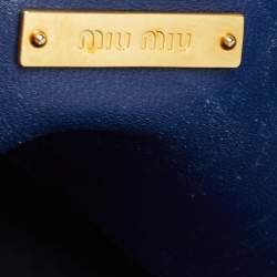Miu Miu Blue Matelassé Leather Frame Clutch Bag