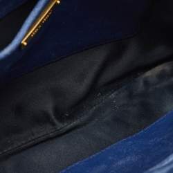 Miu Miu Blue Matelassé Leather Frame Clutch Bag