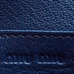 Miu Miu Blue Leather Mini Flap Card Case