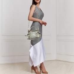 Miu Miu Grey Vitello Lux Leather Small Bow Satchel