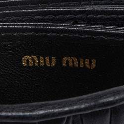 Miu Miu Black Matelassé Leather Card Case