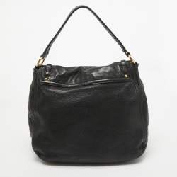 Miu Miu Black Leather Cervo Flap Hobo