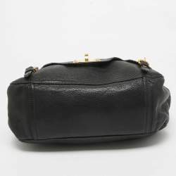 Miu Miu Black Leather Cervo Flap Hobo