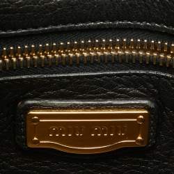 Miu Miu Black Leather Cervo Flap Hobo