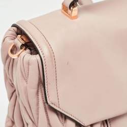 Miu Miu Old Rose Matelassé Leather Top Handle Bag