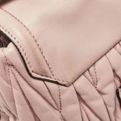 Miu Miu Old Rose Matelassé Leather Top Handle Bag