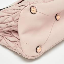 Miu Miu Old Rose Matelassé Leather Top Handle Bag