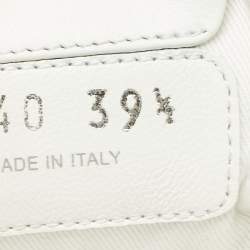 Miu Miu White Knit Fabric Lace Up Sneakers Size 39.5