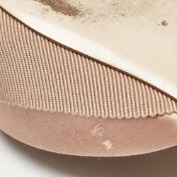 Miu Miu Beige Satin Crystal Embellished Flat Slides Size 38.5    