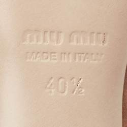Miu Miu Beige Satin and Canvas Slide Sandals Size 40.5
