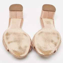 Miu Miu Beige Satin and Canvas Slide Sandals Size 40.5