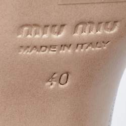 Miu Miu Metallic Silver Leather Crystal Embellished Block Heel Ankle Strap Platform Sandals Size 40
