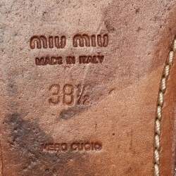 Miu Miu Metallic Rose Gold Leather Crystal Embellished Scrunch Ballet Flats Size 38.5