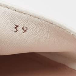 Miu Miu White Leather Crystal Embellished Espadrille Loafers Size 39 