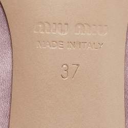 Pre Owned Miu Miu Purple Satin Crystal Embellished Pointed Toe Pumps Size 37