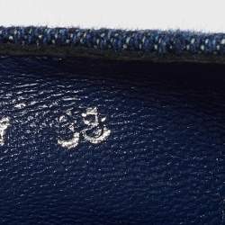 Miu Miu Blue Denim Crystal Embellished Cap Toe Platform Espadrilles Size 38