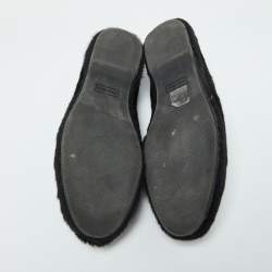 Miu Miu Black Faux Fur Smoking Slippers 37.5