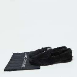 Miu Miu Black Faux Fur Smoking Slippers 37.5
