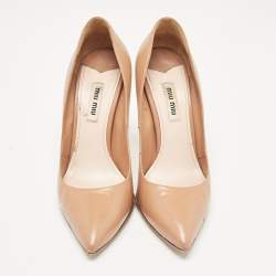 Miu Miu Brown Leather Pointed Toe Pumps Size 37