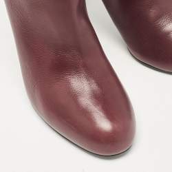 Miu Miu Burgundy/Black Leather Knee Length Boots Size 39.5