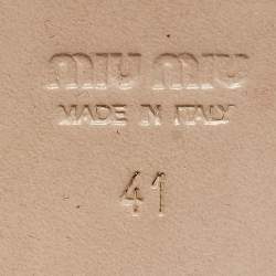 مملوكة مسبقًا Miu Miu Green Patent Leather Crystal Embellished Platform Ankle Strap Sandals Size 41