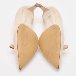 Miu Miu Beige Patent Leather Bow Pumps Size 40