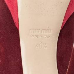 Miu Miu Plum/Pink Suede Tassel Detail Peep Toe Platform Pumps Size 40.5