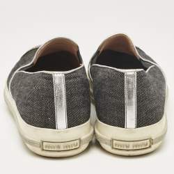 Miu Miu Grey Denim Slip On Sneakers Size 38.5