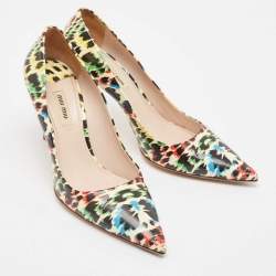Miu Miu Multicolor Patent Leather Pointed Toe Pumps Size 40