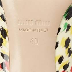 Miu Miu Multicolor Patent Leather Pointed Toe Pumps Size 40