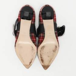 Miu Miu Multicolor Fabric and Leather Embellished Mary Jane Pumps Size 38