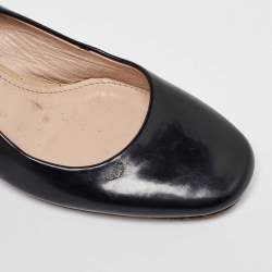 Miu Miu Black Patent Leather Crystal Embellished Block Heel Pumps Size 37