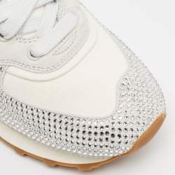 Miu Miu x New Balance 574 White Suede and Denim Sneakers Size 37