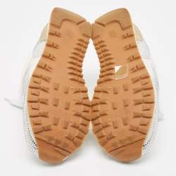 Miu Miu x New Balance 574 White Suede and Denim Sneakers Size 37